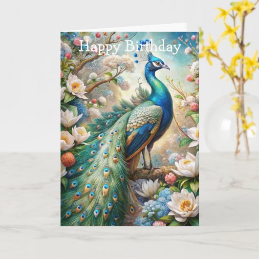 A Peacock カード (黄色い花)