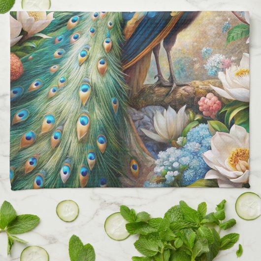 A Peacock キッチンタオル (折り畳み)