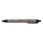 A pen with a colorful geometric pattern  黒ボールペン (ボトム)