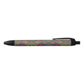 A pen with a colorful geometric pattern  黒ボールペン (トップ)