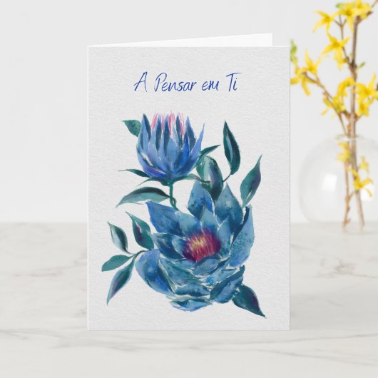 A Pensar em Ti – Cartão de Flores Azuis Hellebores カード (黄色い花)