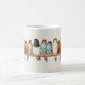 A Perch of Birdsヴィンテージフィンチイラストレーション, 1880 コーヒーマグカップ (中央)