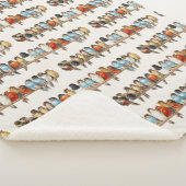 A Perch of Birdsヴィンテージフィンチイラストレーション, 1880 シェルパブランケット (3/4)