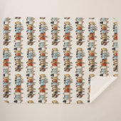 A Perch of Birdsヴィンテージフィンチイラストレーション, 1880 シェルパブランケット (正面(横))