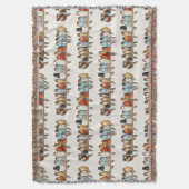 A Perch of Birdsヴィンテージフィンチイラストレーション, 1880 スローブランケット (正面縦)