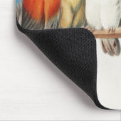 A Perch of Birdsヴィンテージフィンチイラストレーション, 1880 マウスパッド (コーナー)