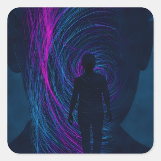 A person finds themselves lost in the algorithm スクエアシール (正面)