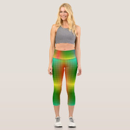 A person wearing vibrant, gradient leggings  カプリレギンス