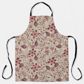 A person wears a floral-patterned apron  エプロン (正面)