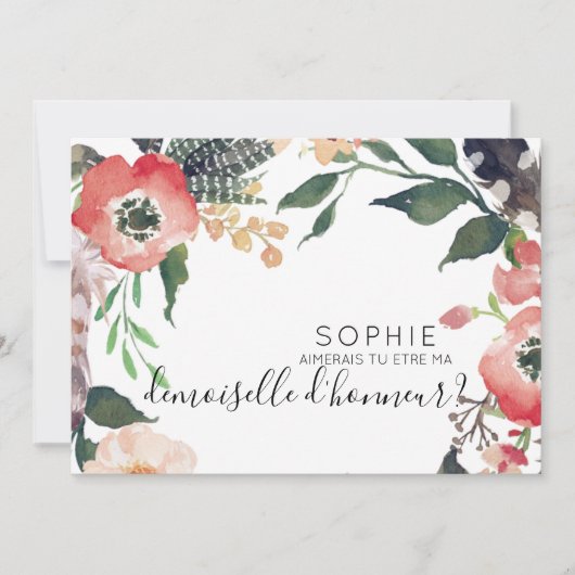 a personaliser invitation de demoiselle d'honneur 招待状 (正面)