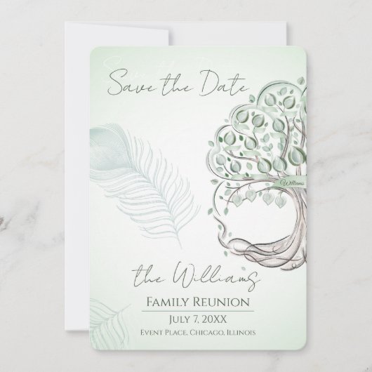 A personalized Family Tree Reunion Invitation 招待状 (正面)