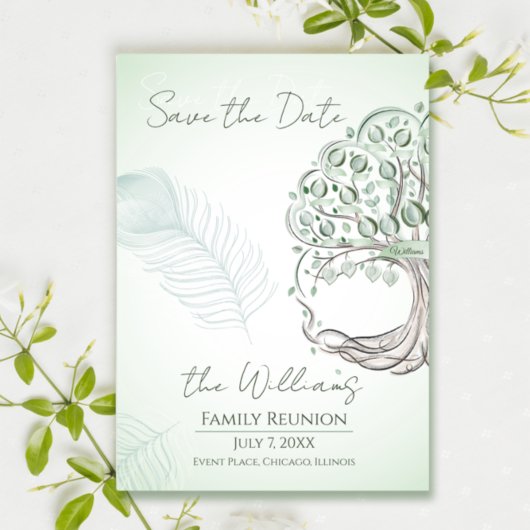 A personalized Family Tree Reunion Invitation 招待状