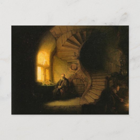 A Philosopher in Meditation by Rembrandt Postcard ポストカード (正面)