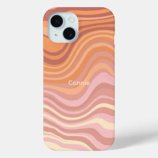 A phone case with sunset colors in waves. iPhone 15ケース