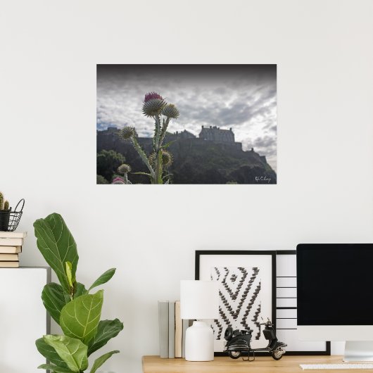 A photo poster print of Edinburgh Castle. ポスター (ホームオフィス)