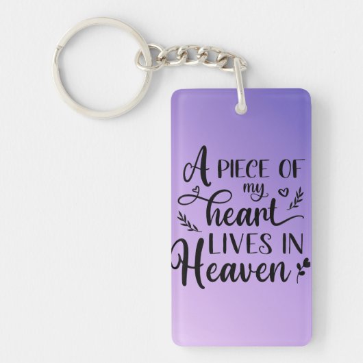 A Piece Of My Heart Lives In Heaven Keychain キーホルダー (正面)