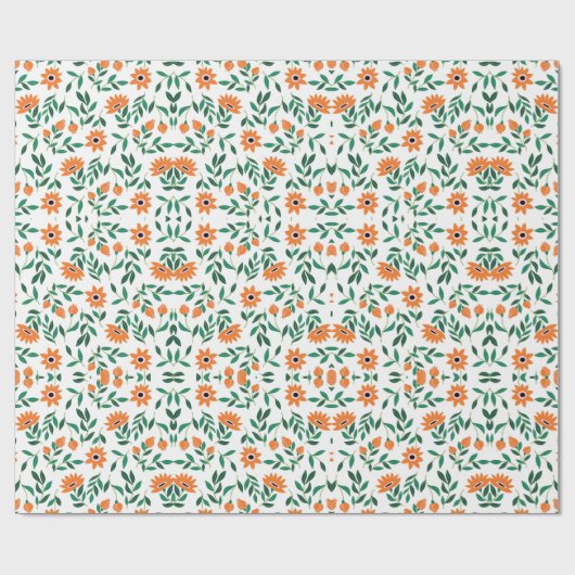 A piece of wrapping paper with a floral pattern ラッピングペーパー (フラット)