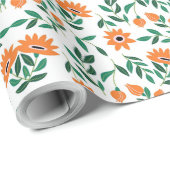 A piece of wrapping paper with a floral pattern ラッピングペーパー (ロールコーナー)
