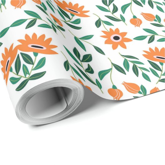 A piece of wrapping paper with a floral pattern ラッピングペーパー (ロールコーナー)