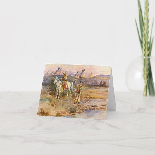 A Piegan Flirtation by Charles Marion Russell サンキューカード (正面)