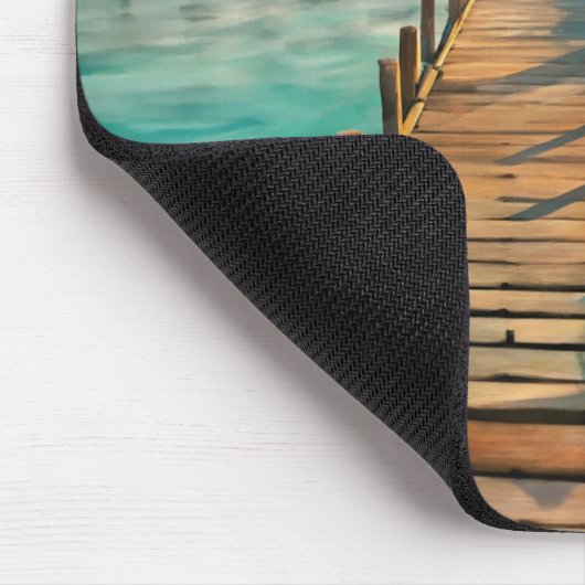 A Pier with Boats マウスパッド (コーナー)