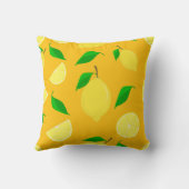 A pillow with a lemon pattern クッション (裏面)