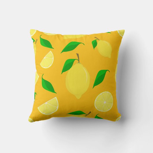 A pillow with a lemon pattern クッション (裏面)