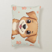 A pillow with a puppy and a footprint アクセントクッション (裏面(縦))
