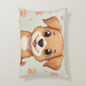 A pillow with a puppy and a footprint アクセントクッション (正面(垂直))