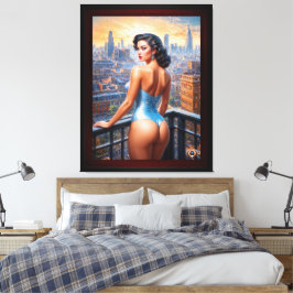 A Pin Up Girl View At Dusk AI Art by Xzendor7 キャンバスプリント