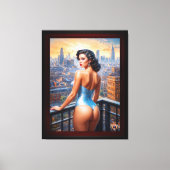 A Pin Up Girl View At Dusk AI Art by Xzendor7 キャンバスプリント (正面)