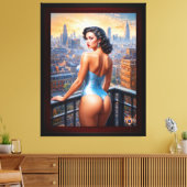 A Pin Up Girl View At Dusk AI Art by Xzendor7 キャンバスプリント (インサイチュ (リビング))