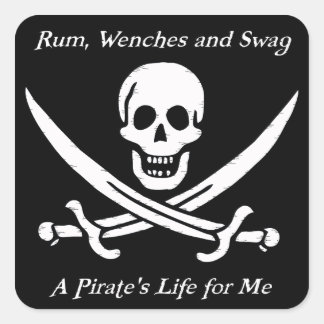 A Pirates Life black stickers – パック20 スクエアシール