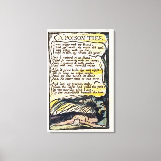 'A Poison Tree'、プレート50 (Bentley 49) 'Songs キャンバスプリント (正面)