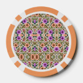 A poker chip with an intricate floral pattern  ポーカーチップ (裏面)