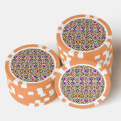 A poker chip with an intricate floral pattern  ポーカーチップ (積み重ね)