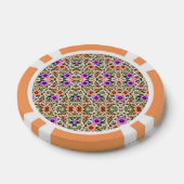 A poker chip with an intricate floral pattern  ポーカーチップ (シングル)