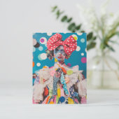 A Polka Dot Bow Fashion lady Collage ポストカード (スタンド正面)