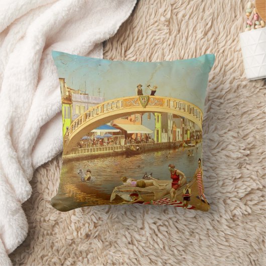 A Ponte dos Carcavelos. Aveiro (Portugal) クッション (ブランケット)