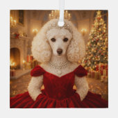 A Poodle Christmas Holiday  ガラスオーナメント (裏面)