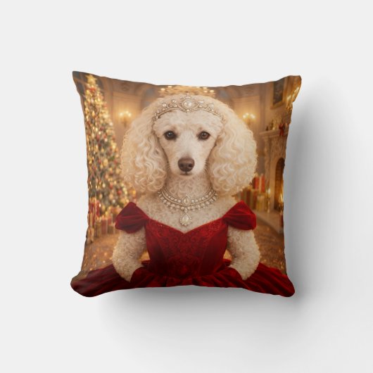 A Poodle Christmas Holiday  クッション (正面)