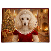 A Poodle Christmas Holiday  ラージペーパーバッグ (正面)