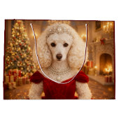 A Poodle Christmas Holiday  ラージペーパーバッグ (裏面)