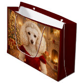 A Poodle Christmas Holiday  ラージペーパーバッグ (正面アングル)