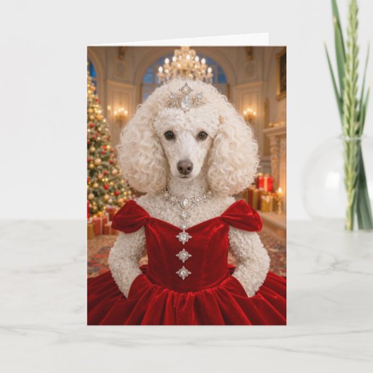 A Poodle Christmas Holiday Card カード (正面)