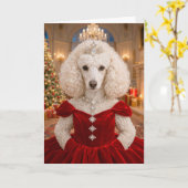 A Poodle Christmas Holiday Card カード (黄色い花)