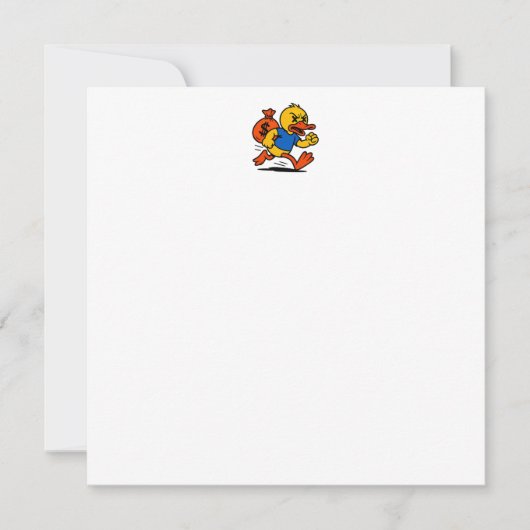 A POP ART STYLE THIEF DUCK Thank You Card サンキューカード (正面)