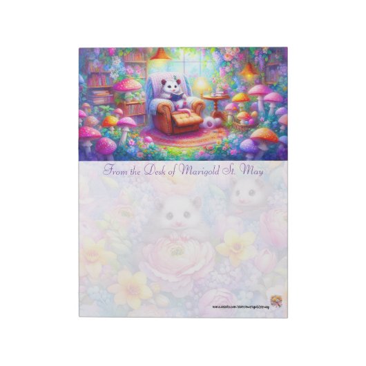 A Possum And His Book ノートパッド (回転)