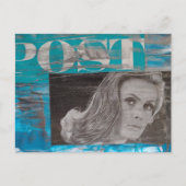A Post Woman Mixed Media Collage ポストカード (正面)