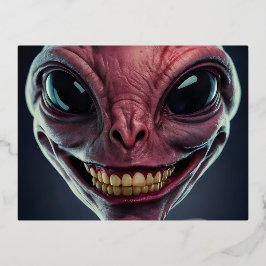 A postcard with a space theme. 箔シーズンポストカード